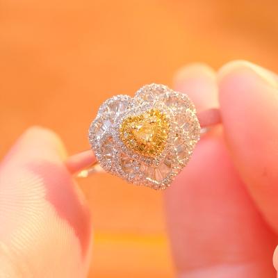 China CLASSIC 2023 New Arrive Jewelry 18k Yellow Diamond Rings Fine Real Gold Baguettes For Women Gift for sale