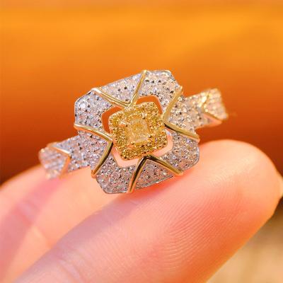 China Fashionable fine jewelry new arrival customs fine jewelry sets 18k real gold yellow diamond rings for women wedding for sale