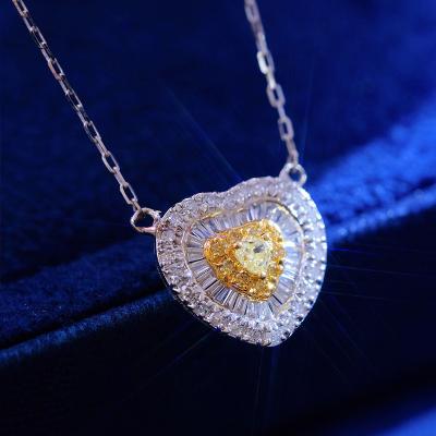 China 2023 New Arrival CLASSIC Fine Jewelry Sets Yellow 18k White Gold Diamond Heart Pendant Necklace For Women for sale