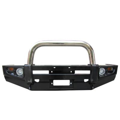 China Wholesale Car Accessories 4x4 Bull Bar Rolled Steel Front Bumper 4x4 For Land Cruiser 100 With Lamp for sale