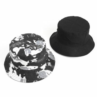 China Wholesale Picture Fashion Double Sided Custom Cotton Bucket Hats Dye Tie Sun Bucket Hats for sale