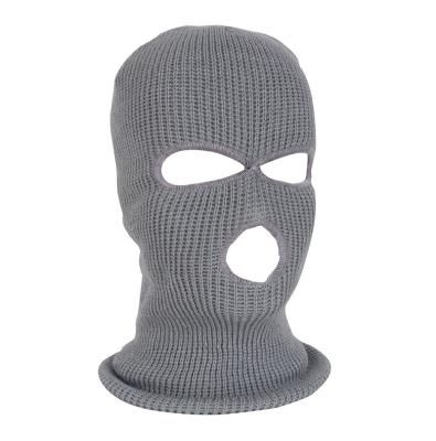 China Wholesale High Quality Winter Beanie Balaclava Mask Hat COMMON Fast Shipping 3 Holes Knit Acrylic Balaclava Face Mask for sale