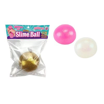 China Diy Soft Elastic Stretchable Stress Ball Custom Putty Squeeze Toys Balls Shinning Logo Print Stress Relief Ball Anti Stress Glitter Mud for sale