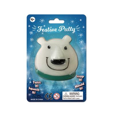 China Cute Educational Christmas Mermaid Soft Glitter White Bear Wholesale Diy Putty Crystal Mud Slime For Kids for sale