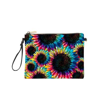 China Wholesale Dream.G PU Costom Tie Dye Sunflower Clutch Bag Women PU Cross - Body Purse Support Private Custom for sale