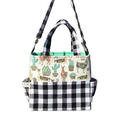 China Black And White Buffalo Plaid Diaper Bag Llama Cactus Succulents Diaper Bag Wholesale Anti-theft Diaper Bag for sale