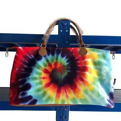 China Wholesale Fashion RTS Handbags Rainbow Tie Dye Red Black Plaid Leopard Weekender Bags for sale