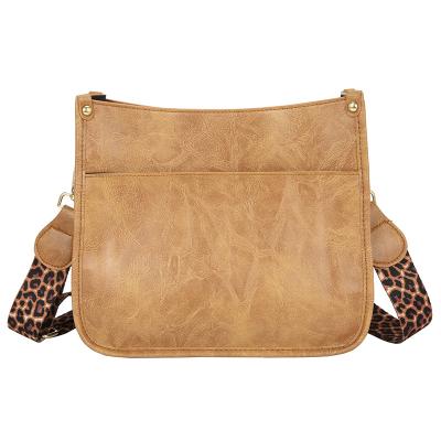 China PU Personalized Purse Solid Color PU Leopard Strap Cross - Body Bag for sale