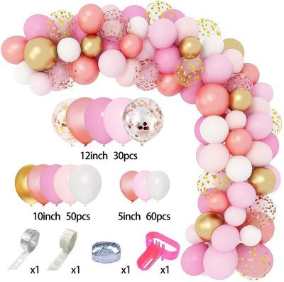 China Party Decoration Ins Style Latex Balloon Garland Kit Pink Gold Rose Gold Latex Balloons 12inch Confetti Rubber Balloons For Party Decor for sale