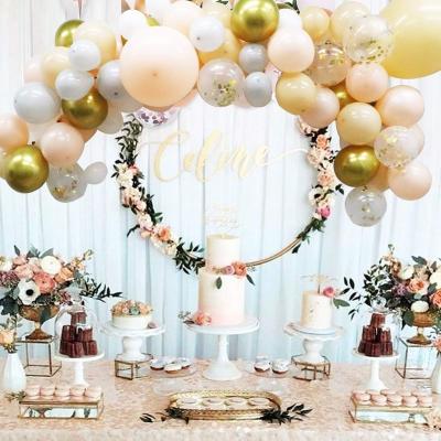 China 136pcs Latex Balloons Garland Arch Kit Peach Pastel White Gold Confetti Balloons Set Wedding Birthday Party Decor for sale