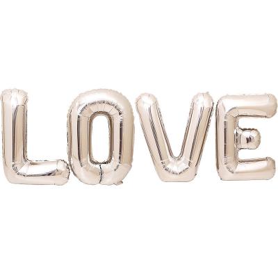 China Wedding Eco-Friendly Celebration Decoration 32 Inch Aluminum Foil Letter Foil Balloon LOVE Gold Rose Gold Foil Balloon For Valentine's Day for sale