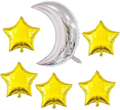 China Gift Toy Birthday Party Decorations Moon and Little Stars Foil Balloon Garland Arch Kit for Kids Adult Birthday for sale