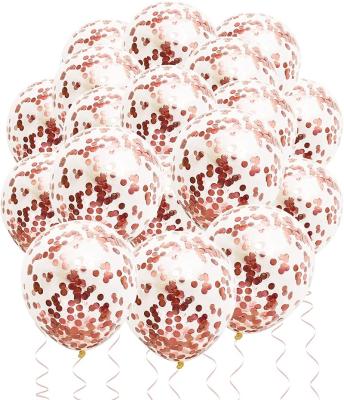 China Party Supplies Wholesale 12inch Rose Gold Confetti Balloon Wedding Birthday Baby Shower Party Decor Latex Balloons for sale