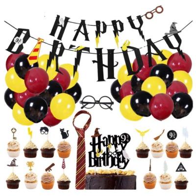 China Hot Sales Party Decorations 49pcs Balloon Set Happy Birthday Party Decoration Supplies Set With Tie Glasses Cake Toppers for sale