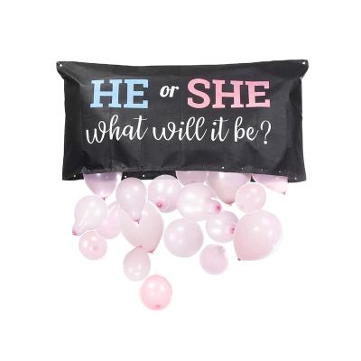 China Party Decoration Gender Reveal Party Supplies Balloon Drop Bag With Pink And Blue Balloon For Boy Or Girl Party Game Baby Shower for sale