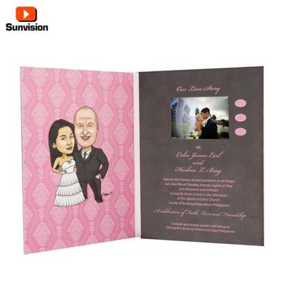 China Europe Promotion Advertising Wedding Use LCD Video Brochure Card With Hot Stamping for sale