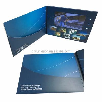 China China 2017 High Quality Promotion 7 Inch LCD Screen Video Digital Brochure Book Greeting Cards With Pocket For Extra Flyer for sale