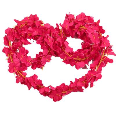 China Plastic+fabric+wire Stain 180cm Long Artificial Garland Flower Vine For Home Decoration 5 Colors Decorative Hanging for sale