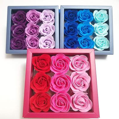 China Handmade Flora Scented Rose Flower Bath Soap Plant Essential Oil Soap Gift Box for Anniversary Birthday Wedding Valentine Mothers Day for sale