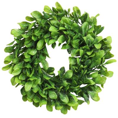 China Modern Artificial Green Leaves Braid Faux Garland for Front Door Wall Hanging Window Wedding Party Decoration for sale