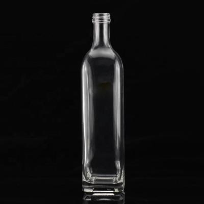 China 500ml Square Glass Bottle of Extra Virgin Olive Oil with Customized Surface Handling for sale