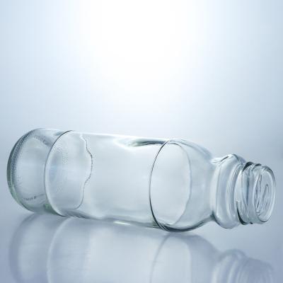 China Gepersonaliseerd Logo Duidelijke melkfles 320 ml 500 ml Glas sap koffiefles met schroefdeksel Te koop