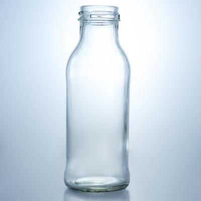 China Körpermaterial Glas Glassaft Kaffeeflasche mit Schraubdeckel Klarmilchflasche 250 ml 500 ml zu verkaufen