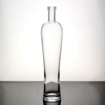 China Screen Printing Distinctive Tall Thin Bottle Long Glass Vodka Bottle 500ml 750ml for sale