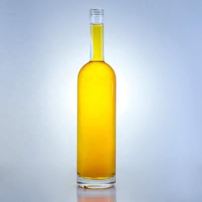 Κίνα Προσαρμοσμένο λογότυπο 700ml 750ml High Flint Round Shape Glass Flask με επικάλυψη βίδες προς πώληση