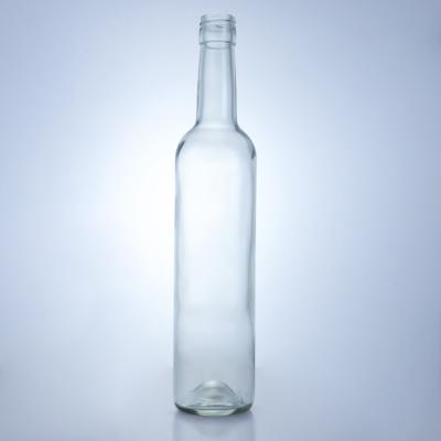 China 600 ml 750 ml 1000 ml Runde Flaschen mit langem Hals und leeren Glasflaschen für Gin Rum Brandy zu verkaufen