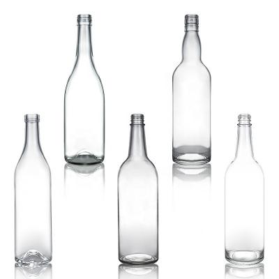 China Hot Clear Crystal White Glass Bottle for Wine Gin Whiskey Tequila 500ml 700ml 750ml 1000ml for sale