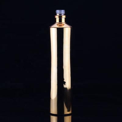 China 750ml Colorful Glass Liquor Bottle With Gold Collar Material and end Design for Vodka for sale