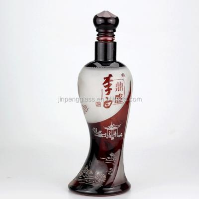 China Custom Design Weiblicher Körper Sonderform Alkoholflasche 1000 ml 750 ml mit Decal Oberfläche zu verkaufen