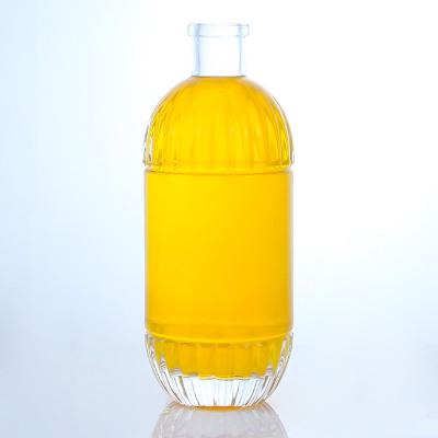 China Industrial Beverage Glass Bottle with Embossed Design and Cork Round Shape for sale