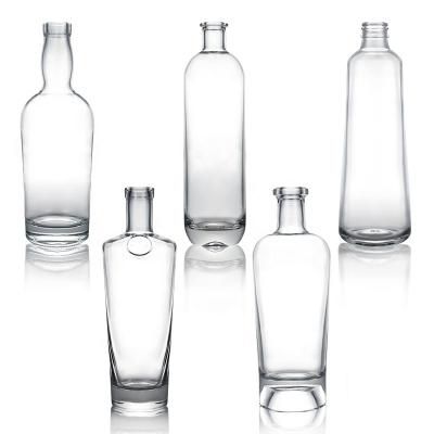 China Glaskragen Wodka Whisky Gin Rum Flasche 375 ml 500 ml 700 ml 750 ml 1000 ml mit T-Kork zu verkaufen