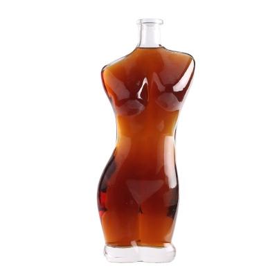 China Glashalsband 75cl Lady Body Glasflasche für Wein Likör Wodka Kreatives Design zu verkaufen