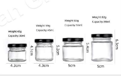 China Clear Empty Square Honey Food Glass Jar Packaging With Metal Lid 50ml - 650ml zu verkaufen