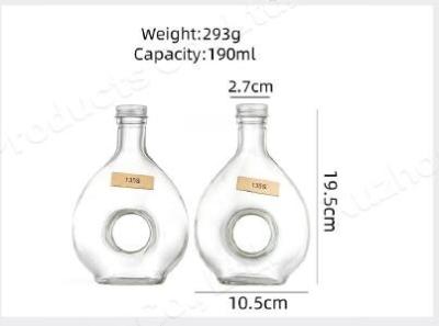 China 100 - 500ml Transparent Glass Bottle For Red Wine Vodka Whisky Rum zu verkaufen