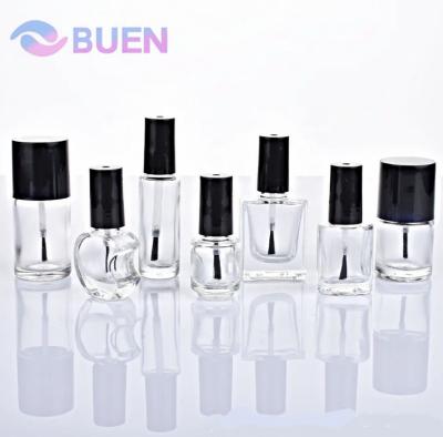 China Glass Nail Polish Bottles 3ml 5ml 10ml 15ml 20ml Square Empty Nail Polish Glass Bottle With Brush for sale