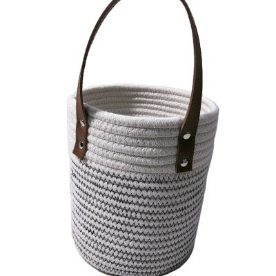 China China Modern Factory Design Colors Cotton Rope Factory Direct Woven Flower Basket Customized Customized Basket With Handles for sale