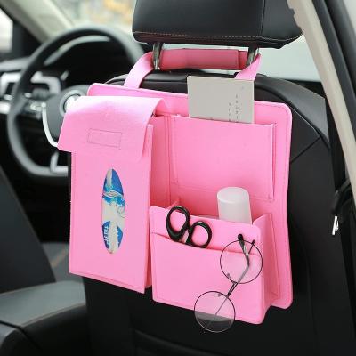 China Folding Car Storage Bag Felt Car Back Seat Storage Bag And Seat Wallet Car Cloth Back Bag for sale