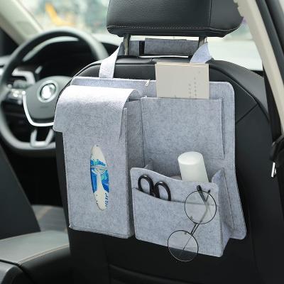 China Wholesale Custom New Style Car Seat Storage Bag High Quality Felt Car Back Seat Organizer Folding Felt Seat Pocket for sale