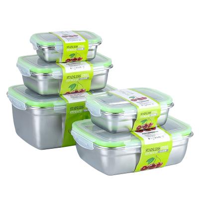 China Viable 304 sealed fresh-keeping box with sealing lid silicone ring anti-spill lunch box for sale