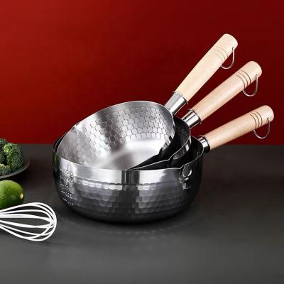 China Stocked 18cm Stainless Steel Snow Pot Noodle Pan 22cm Non Liner Cooking Pot for sale