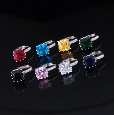 China CLASSIC Square Shape Cubic Zircon Stud Earrings For Women E-1005 for sale