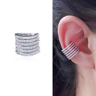 China SHAPE THATSJEWELRY Personality Ear Mic Inlaid Zircon Earrings Femininity Multilayer Line Geometry Ear Cuff for sale