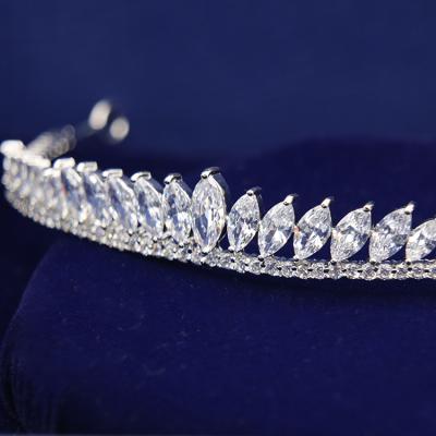 China Bridal Princess AAA CZ Tiara Wedding Crown Simple Crown Style Pageant Tiara for sale