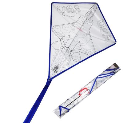 China Promotioanl Gifts/Advertising 2021 New Children's DIY Rhombus White Drawing Kites Outdoor Sport Toy Gift Parent-child Easy Education Flying Kite for sale