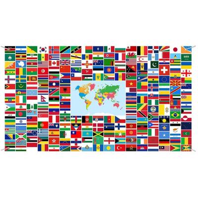 China International flag home decoration world flag living room flags banner with metal grommets for backdrop decoration world flag living room home decoration for sale