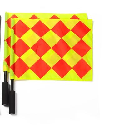 China Advertising Wholesale Warning Banner Safety Flag Participation Flag With Yellow And Red Control Referee Patrol Flag Construction Sign for sale